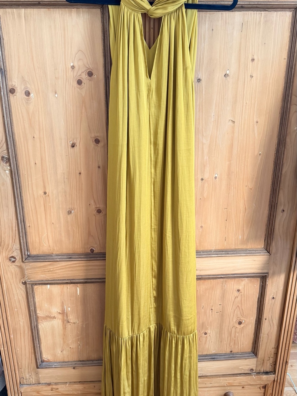 NWOT Banana Republic Halter Maxi Dress in Chartreuse Yellow-Green